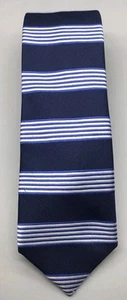 Corbata para hombre Tommy Hilfiger - azul marino y blanco rayas horizontales - Imagen 1 de 8