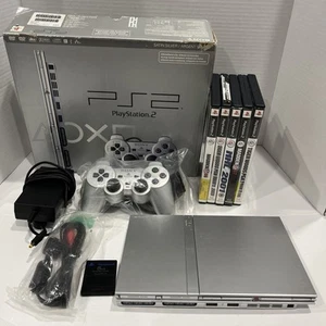 Mando Consola Sony PlayStation 2 PS2 Slim Silver SCPH-79001 en caja - Imagen 1 de 18