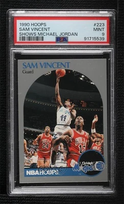 1990 NBA Hoops ( Wearing #12 Jersey) Sam Vincent Michael Jordan PSA 9 MINT HOF - Image 1 of 2