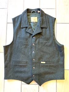 Powder River Outfitters Panhandle Green Western Vest Mens 2XL Wool Filson - Picture 1 of 9