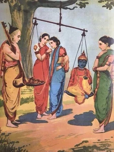 Ravi Varma Print Art India Myth Hindu God Kitsch Reprint Narad - Picture 1 of 3
