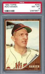 1962 Topps #245 PSA 8 Ron Hansen Orioles 245 Nice! - Bild 1 von 2