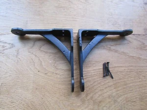 PAIR OF 5" Cast Iron Vintage Industrial gallows scaffold Shelf Brackets - Picture 1 of 2