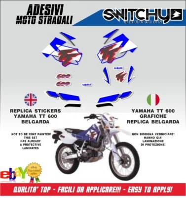 KIT ADESIVI GRAFICHE BELGARDA COMPATIBILI TT 600 E 4GV 4LW DECALS DEKORE - Immagine 1 di 4