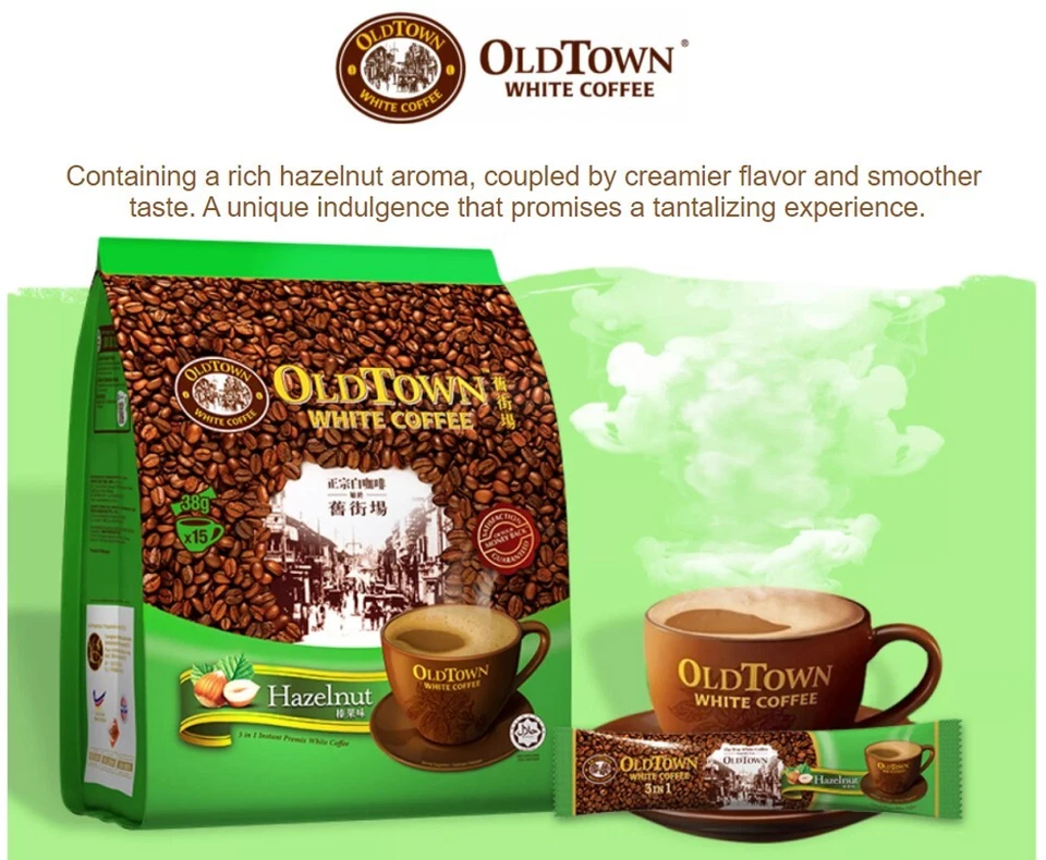 4 X Old Town 3 en 1 Instantáneo Avellana Café Blanco 15 Palitos x 38g  Foto 1 de 1