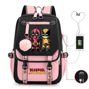 Deadpool&Wolverine Backpack Children Schoolbag Boys Fashion Shoulder Bag Mochila - Picture 1 of 22