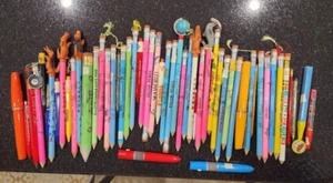 Big Pencil/Pen Advertisements vintage 70's-80's 40+ pieces - Picture 1 of 1