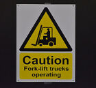 Fork Lift Trucks Operating Hazard Sign Choice Of Sizes Sticker, Plastic & Metal