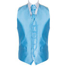 Plain Shantung Waistcoat Formal Mens Vest V Neck 6 Button Tailored