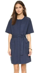 NEU $ 278 aktuelles Elliot GRÖSSE SMALL AMA KLEID marineblau Baumwolle Ösen 1 - Bild 1 von 7
