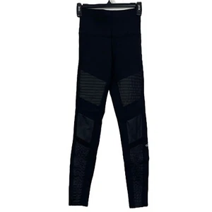 Alo Yoga Womens XS Nylon Stretch 7/8 High Waist Moto Legging Black - Picture 1 of 6