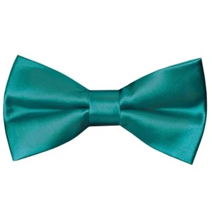 Pre Tied Teal Green Boys Bow Tie Age 18 Months-3 Years Wedding Prom Dickie Bow - Picture 1 of 2
