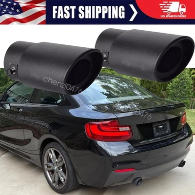 FOR 2016 BMW M235i Coupe 2Pcs StainlessSteel Exhaust Pipe Tail Muffler TipChrome Foto 1 de 4