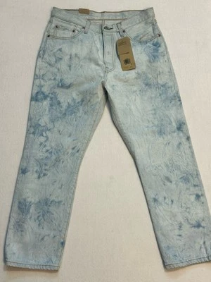 Pantalones de mezclilla Levi's 501 originales recortados tiro alto rectos tie dye para mujer 29Wx26L nuevos con etiquetas Foto 1 de 4