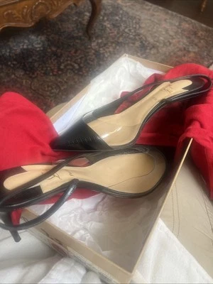 Christian Louboutin Optisexy 100 Black Calf Zarli PVC Sandal Heel Pump Shoe 9.5  - Image 1 of 4