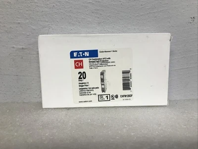 Interruptor de circuito Eaton Cutler-Hammer CHFN120DF 20A monopolo 120V AFCI nuevo Foto 1 de 3