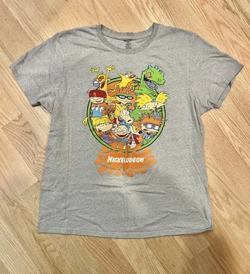 Camiseta vintage con gráficos de dibujos animados de Nickelodeon para mujer talla XL gris Rugrats  Foto 1 de 4