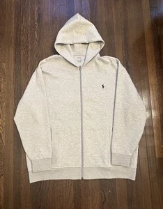 NWOT Polo Ralph Lauren Hoodie Men's 2XL Big Heather Gray Double Knit Full Zip - Picture 1 of 8