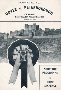 DOVER v Peterborough United (FA Cup) 1960/1961 - Programa de fútbol - Imagen 1 de 1