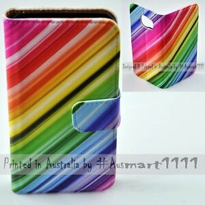 For LG Series Mobile Phone - Colour Streak Theme Print Wallet Phone Case Cover