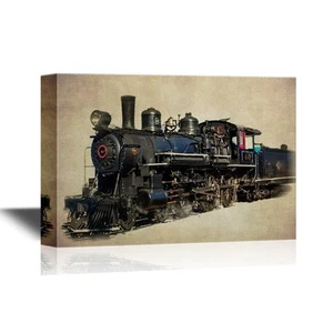 Vintage Wall Art Decor Train Canvas Wall Art - 16"x24" - Picture 1 of 3