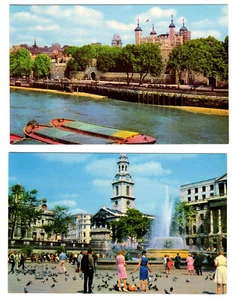 2 London ENGLAND Vintage Chrome Postcards - Picture 1 of 2
