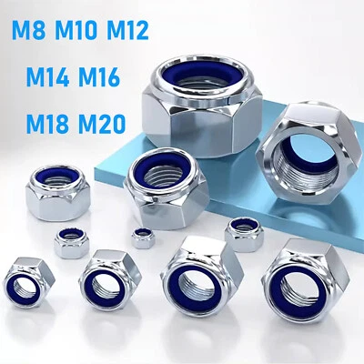 Sechskantmutter selbstsichernd DIN 985 Feingewinde Stopmutter A2 Edelstahl M8~20 - Bild 1 von 4