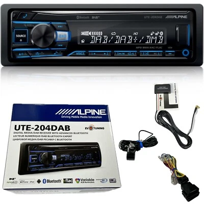 Autoradio Alpine UTE204DAB Radio Bluetooth iPhone Android Mikrofon Antenne DAB+ - Bild 1 von 4