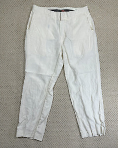 Polo Ralph Lauren Linen Silk Blend Chino Pants Fits Size 35/36x28 Off White READ