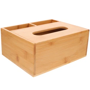 Caja de almacenamiento de madera escritorio pañuelos oficina dispensador facial soporte para el hogar - Imagen 1 de 12