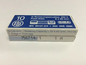 SIBA 70 001 35 179120 5x20mm 250V TypeT Time Lag Glass Fuse Pick Rating Pk5/Pk10 - Picture 1 of 25