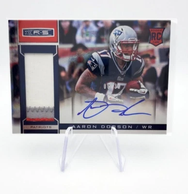 2013 panini Rookies and Stars #201 Aaron Dobson Jersey AUTO 6/32 RC - Image 1 of 2