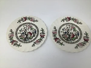 2 Myott Staffordshire Earthenware England Indian Tree Bread Butter Plates 6”. - Picture 1 of 4
