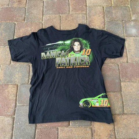 Danica Patrick Shirt Adult Large Black Green Nascar Racing Outdoor Mens Cover