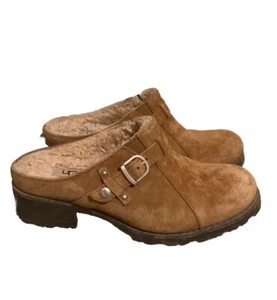 Womens UGG Australia Lila Sheepskin Lined Suede Mule Clogs SN#1910 Sz 7 - Picture 1 of 7