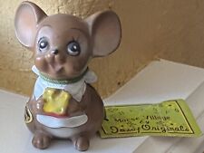 Vintage Josef Originals Mouse Cheesy Figurine Cheese Mouse Village Original Tag