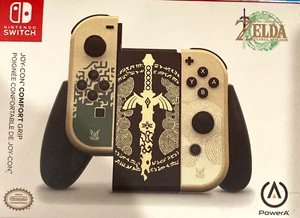 NIB Nintendo Switch PowerA Joy-Con Comfort Grip Zelda Decayed Master Sword Black - Picture 1 of 2