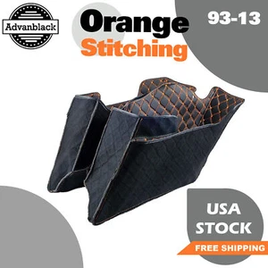 Orange Stitch Liner Kit For 93-13 Advanblack Extend Stretched Saddlebag Bottom - Picture 1 of 11