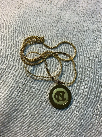 UNC Tar Heels Logo Gold Medallion Collection Pendant Necklace 23K Gold Cover