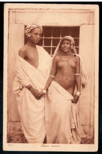 North Africa ethnic Arab nude Girl & male original vintage 1910s Rare Photo - Picture 1 of 2