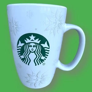 Taza de viaje Starbucks Holiday Christmas 2020 de cerámica blanca tapa con mango 12 oz usada en excelente estado - Imagen 1 de 4