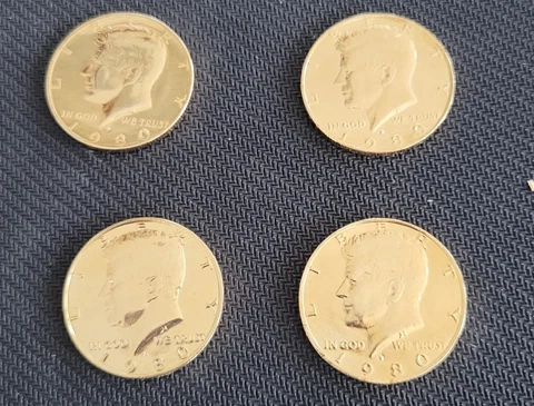 JFK half dollars- Gold Plated Cover
