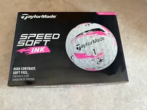 NEU TaylorMade SpeedSoft Ink 2024 Golfbälle Pink 1 Box/12 pro Box - Bild 1 von 6