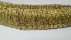 TOSCANA ITALIANA GRUESA DOBLE 2" CEPILLO DORADO FLECOS CORTINAS TAPICERÍA ADORNO 3 YARDAS - Imagen 1 de 8