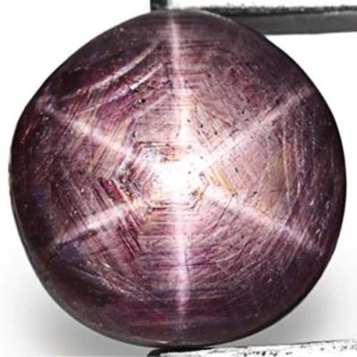 AIGS Certified INDIA Star Ruby 61.84 Cts Natural Untreated Greyish Purple Round - Image 1 of 3