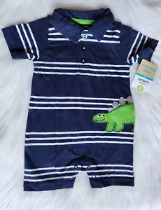 New With Tags Carters Infant Boys 1 Piece Dark Navy Blue Playwear Size 3 Months - Picture 1 of 6
