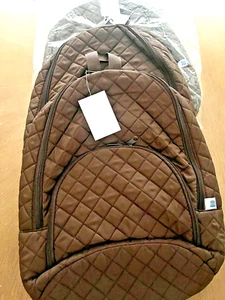 Lot of 3 Quilted Backpacks Thread Art Brown Embroidery Blanks Trip Party Etc - Picture 1 of 4