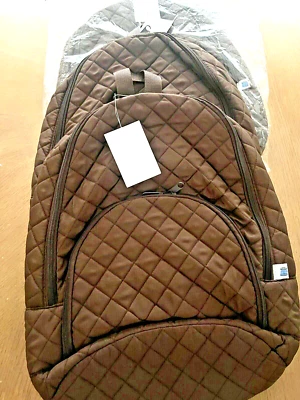 Lot of 3 Quilted Backpacks Thread Art Brown Embroidery Blanks Trip Party Etc - Image 1 of 4