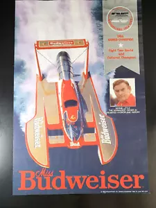 Vintage Miss Budweiser Poster Hydroplane Racing Poster 18x12 1986 Bernie Little - Picture 1 of 5