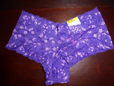 NWT JENNI STRETCH LACE CHEEKY HIPSTER PANTIES PURPLE FRENCH LAVENDER S M  - Image 1 of 2